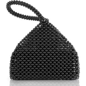 imageBABEYOND Pearl Clutch Purse Evening Bags for Women Elegant Triangle Purse for Wedding Bride Party PromPearlblack