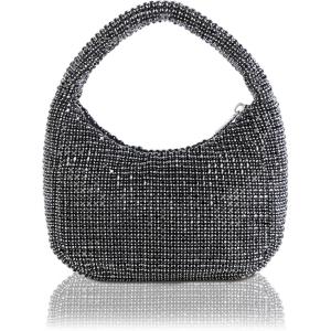 imageBABEYOND Rhinestone Purse for Women  Sparkly Evening Bags Full Glitter Rhinestone Portable Handbag for Party Wedding Prom1black