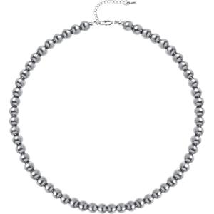 imageBABEYOND Round Imitation Pearl Necklace Wedding Pearl Necklace for BridesGrey