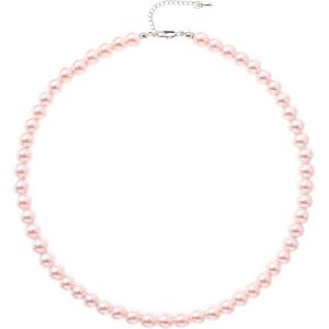 imageBABEYOND Round Imitation Pearl Necklace Wedding Pearl Necklace for BridesPink