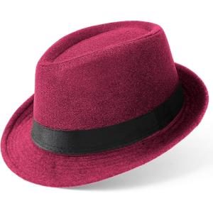 imageBABEYOND Straw Trilby Fedora Hat for Men1920s Felt Panama Hat Short Brim Summer Cap with RibbonYwinered
