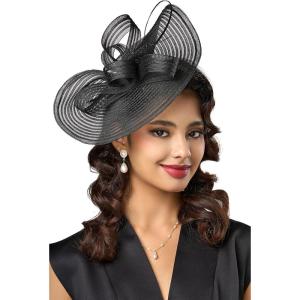 imageBABEYOND Tea Party Fascinator Hat for Women Kentucky Headwear Derby Pillbox Church Hat for Cocktail Wedding