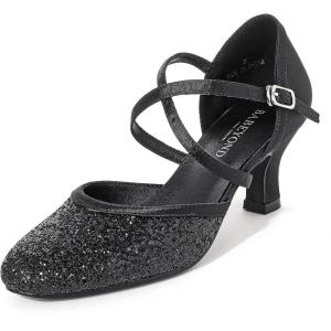 imageBABEYOND Women Ballroom Latin Dance Shoes Salsa Closed Toe 1920s Retro Party Wedding Heels