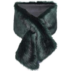 imageBABEYOND Womens Faux Fur Collar Shawl Faux Fur Scarf Wrap Evening Cape for Winter CoatDark Green