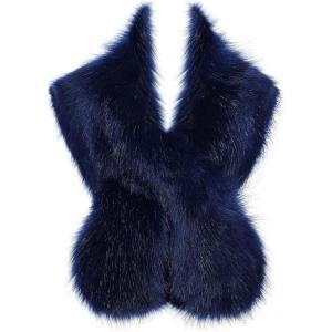 imageBABEYOND Womens Faux Fur Shawl Party Faux Fur Collar Fur Wraps for Winter Bridal Wedding Cover UpBlue