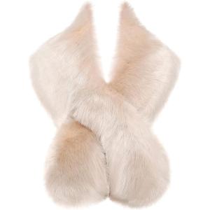 imageBABEYOND Womens Faux Fur Shawl Party Faux Fur Collar Fur Wraps for Winter Bridal Wedding Cover UpLight Camel