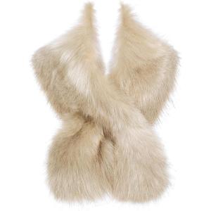 imageBABEYOND Womens Faux Fur Shawl Party Faux Fur Collar Fur Wraps for Winter Bridal Wedding Cover UpLight Khaki