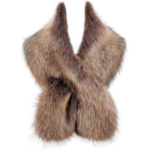 imageBABEYOND Womens Faux Fur Shawl Party Faux Fur Collar Fur Wraps for Winter Bridal Wedding Cover UpRaccoon