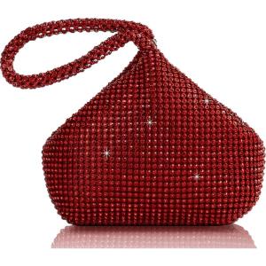 imageBABEYOND Womens Rhinestone Clutch Evening Bags Sparkly Glitter Triangle Purse for 1920s Party Prom WeddingRed