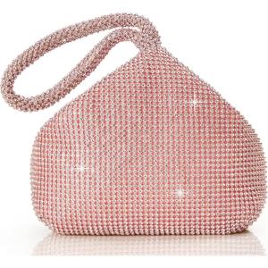 imageBABEYOND Womens Rhinestone Clutch Evening Bags Sparkly Glitter Triangle Purse for 1920s Party Prom WeddingRose Gold