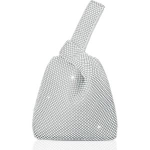 imageBABEYOND Womens Rhinestone Clutch Evening Bags Sparkly Glitter Wristlet Purses for Party Prom WeddingSilver4