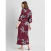 imageBABEYOND Satin Kimono Robe Cover up Silky Long Print Kimono Blouse Loose Cardigen Bachelorette Party RobeWine Red