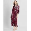 imageBABEYOND Satin Kimono Robe Cover up Silky Long Print Kimono Blouse Loose Cardigen Bachelorette Party RobeWine Red