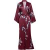 imageBABEYOND Satin Kimono Robe Cover up Silky Long Print Kimono Blouse Loose Cardigen Bachelorette Party RobeWine Red