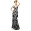 imageBABEYOND Prom Dresses for Party  Long Formal Dress for Women with Black Spaghetti Strap DressStyle 2  Black Silver