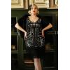imageBABEYOND Womens Flapper Dresses 1920s V Neck Beaded Fringed Great Gatsby DressBlack