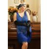 imageBABEYOND Womens Flapper Dresses 1920s V Neck Beaded Fringed Great Gatsby DressBlue