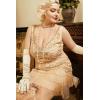 imageBABEYOND Womens Flapper Dresses 1920s V Neck Beaded Fringed Great Gatsby DressChampagne  Gold