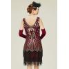 imageBABEYOND Womens Flapper Dresses 1920s V Neck Beaded Fringed Great Gatsby DressGold  Wine Red