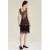 imageBABEYOND Womens Flapper Dresses 1920s V Neck Beaded Fringed Great Gatsby DressGold Winered