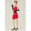 imageBABEYOND Womens Flapper Dresses 1920s V Neck Beaded Fringed Great Gatsby DressRed