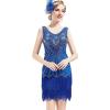 imageBABEYOND Womens Flapper Dresses 1920s V Neck Beaded Fringed Great Gatsby DressRoyal Blue