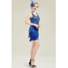 imageBABEYOND Womens Flapper Dresses 1920s V Neck Beaded Fringed Great Gatsby DressRoyal Blue