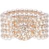 imageBABEYOND 1920s Flapper Imitation Pearl Bracelet Great Gatsby Elastic Pearl Bracelet Roaring 20s Accessories Jewelry 5 RowsRose