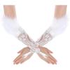 imageBABEYOND Long Feather Gloves Women  Fingerless Gloves Halloween Witch Spider Web Gloves 20s Lace Flapper Accessories