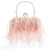 imageBABEYOND Womens Ostrich Feather Clutch  Pearl Evening Bag Shoulder Dress Handbag Purse for 1920s Party Prom Wedding