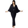 imageBABEYOND 1920s Satin Cocoon Gown  Hollywood Style Robe Great Gatsby Party Outfit Batwing Sleeves Art Deco CoatBlack