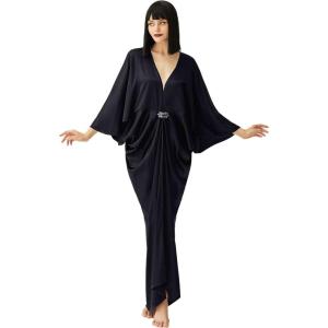 imageBABEYOND 1920s Satin Cocoon Gown  Hollywood Style Robe Great Gatsby Party Outfit Batwing Sleeves Art Deco CoatBlack