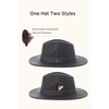 image:imageBABEYOND Fedora Hats Cap for Men Women Wide Brim Hat 1920s Gatsby Panama Costume AccessoriesDark Gray