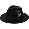 image:imageBABEYOND Fedora Hats Cap for Men Women Wide Brim Hat 1920s Gatsby Panama Costume AccessoriesBlack