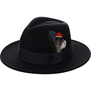 image:imageBABEYOND Fedora Hats Cap for Men Women Wide Brim Hat 1920s Gatsby Panama Costume AccessoriesBlack