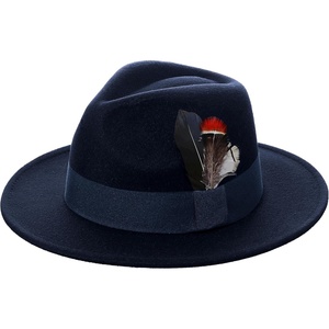image:imageBABEYOND Fedora Hats Cap for Men Women Wide Brim Hat 1920s Gatsby Panama Costume AccessoriesBlue