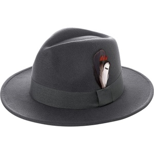 image:imageBABEYOND Fedora Hats Cap for Men Women Wide Brim Hat 1920s Gatsby Panama Costume AccessoriesDark Gray