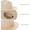 image:imageBABEYOND 1920s Fedora Hat for Men Gatsby Wide Brim Fedora Hat Felt Panama Cap with Band for Women MenBeige