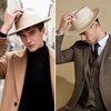 image:imageBABEYOND 1920s Fedora Hat for Men Gatsby Wide Brim Fedora Hat Felt Panama Cap with Band for Women MenBeige