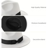 image:imageBABEYOND 1920s Fedora Hat for Men Gatsby Wide Brim Fedora Hat Felt Panama Cap with Band for Women MenBlWhitebl