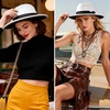 image:imageBABEYOND 1920s Fedora Hat for Men Gatsby Wide Brim Fedora Hat Felt Panama Cap with Band for Women MenBlWhitebl