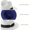 image:imageBABEYOND 1920s Fedora Hat for Men Gatsby Wide Brim Fedora Hat Felt Panama Cap with Band for Women MenBuWhitebl