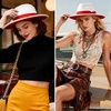 image:imageBABEYOND 1920s Fedora Hat for Men Gatsby Wide Brim Fedora Hat Felt Panama Cap with Band for Women MenRdWhiterd