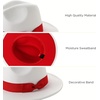 image:imageBABEYOND 1920s Fedora Hat for Men Gatsby Wide Brim Fedora Hat Felt Panama Cap with Band for Women MenRdWhiterd