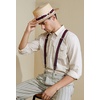 image:imageBABEYOND Mens Brim Boater Hat Gatsby Straw Panama Hat Fedora Summer Beach Sun Hat 20s Costume AccessoriesBlack Red White