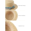 image:imageBABEYOND Mens Brim Boater Hat Gatsby Straw Panama Hat Fedora Summer Beach Sun Hat 20s Costume AccessoriesBlue Black White