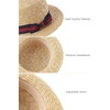 image:imageBABEYOND Mens Brim Boater Hat Gatsby Straw Panama Hat Fedora Summer Beach Sun Hat 20s Costume AccessoriesBlue Red