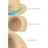 image:imageBABEYOND Mens Brim Boater Hat Gatsby Straw Panama Hat Fedora Summer Beach Sun Hat 20s Costume AccessoriesBlueserrated