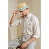 image:imageBABEYOND Mens Brim Boater Hat Gatsby Straw Panama Hat Fedora Summer Beach Sun Hat 20s Costume AccessoriesBluestripe