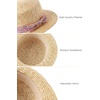 image:imageBABEYOND Mens Brim Boater Hat Gatsby Straw Panama Hat Fedora Summer Beach Sun Hat 20s Costume AccessoriesPurple